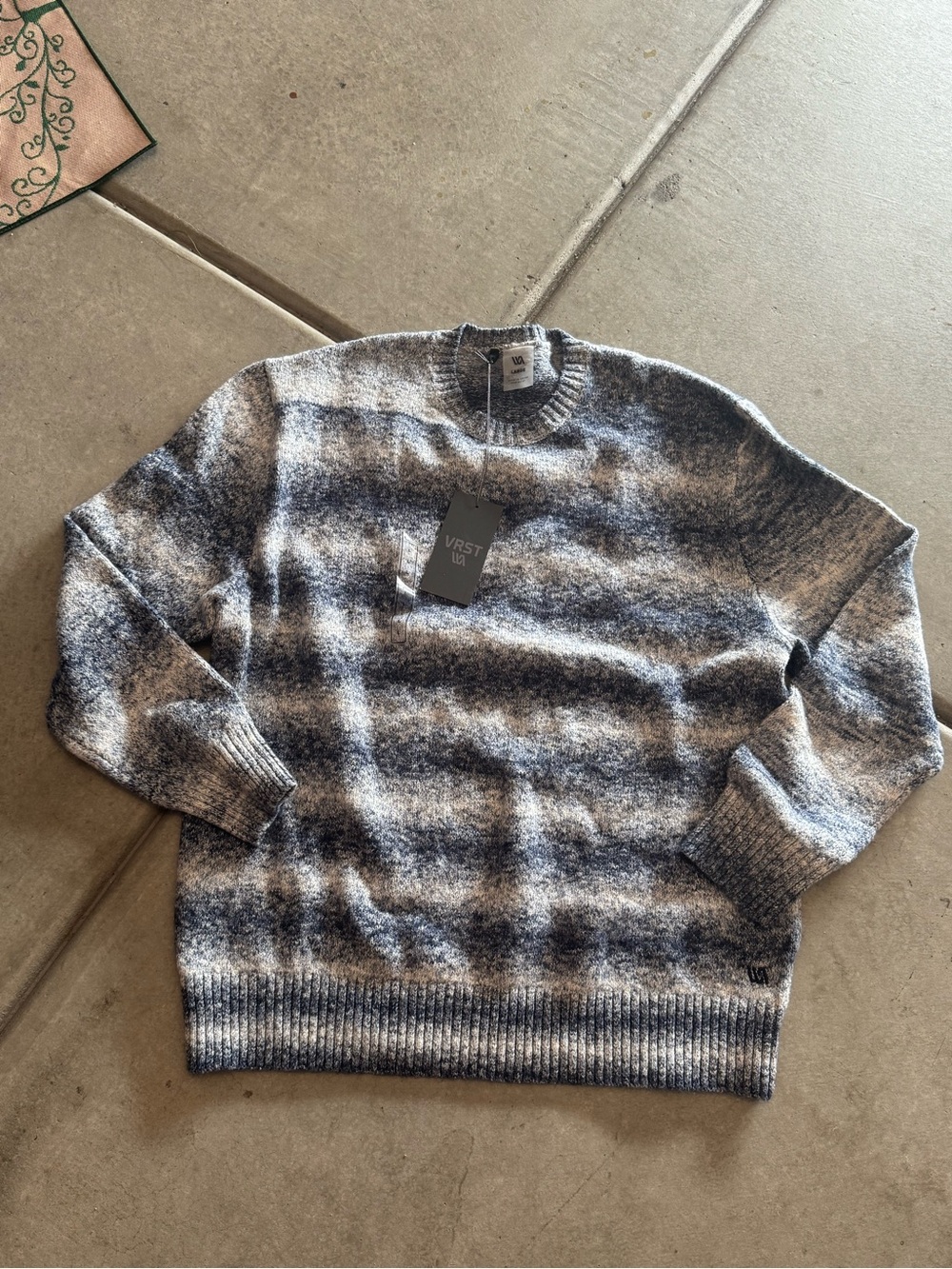 VRST Gray Striped Crewneck Sweater